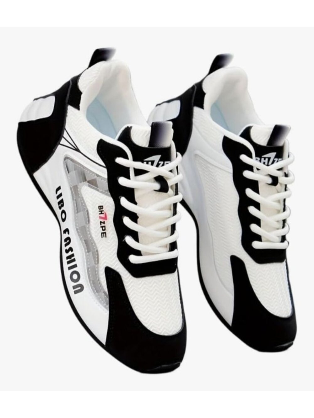 Mens Size 7/40 Black White Athletic Sneakers Running Shoes Casual Athletic Mesh